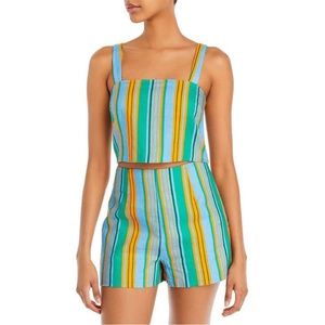 Staud striped cropped linen tank